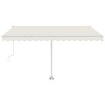 vidaXL Auvent automatique avec capteur de vent et LED 450x350 cm Crème