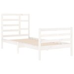 vidaXL Cadre de lit Blanc Bois massif 90x200 cm