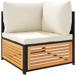 vidaXL Salon de jardin avec coussins 7 Pièces bois massif d'acacia
