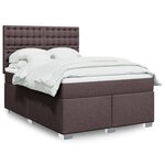 vidaXL Sommier à lattes de lit avec matelas Marron foncé 140x190 cm