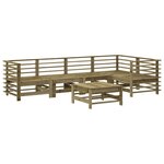 vidaXL Salon de jardin 6 Pièces bois de pin imprégné