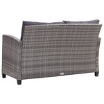 vidaXL Ensemble à dîner de jardin 3Pièces et coussins gris Résine tressée