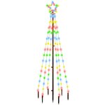 vidaXL Sapin de Noël avec piquet Coloré 108 LED 180 cm