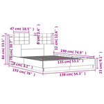 vidaXL Cadre de lit tête de lit et lumières LED sonoma gris 135x190 cm