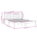 vidaXL Cadre de lit Blanc Bois massif 135x190 cm Double