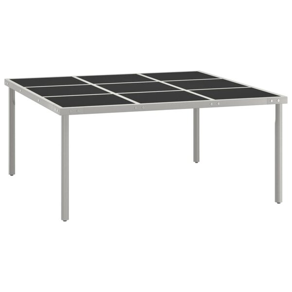 vidaXL Table de salle à manger de jardin 170x170x74 5cm Verre et acier