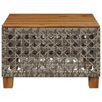 vidaXL Table de jardin gris 55x55x36 cm résine tressée et bois acacia