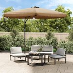 vidaXL Parasol d'extérieur avec mât en acier 300 cm Taupe