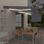 vidaXL Auvent automatique store capteur de vent LED 6x3 m Bleu blanc