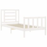 vidaXL Cadre de lit avec tête de lit blanc 90x200 cm bois massif