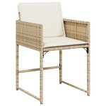 vidaXL Ensemble à manger de jardin et coussins 9 Pièces beige Poly rotin