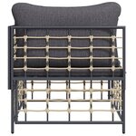 vidaXL Canapé d'angle de jardin avec coussin gris foncé résine tressée