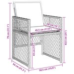 Ensemble de salle à manger de jardin 5 pièces avec coussins marron poly rattan