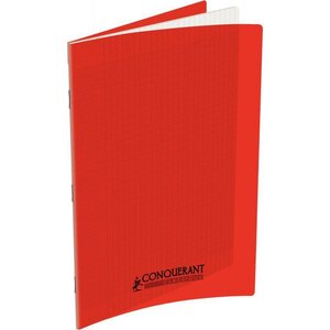 Cahier 48 pages seyès 90 g couverture polypropylène rouge format 21 x 29 7 cm CONQUERANT