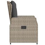 vidaXL Chaises inclinables de jardin lot de2 gris clair résine tressée