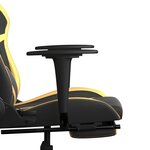vidaXL Chaise de jeu de massage avec repose-pied Noir&Doré Similicuir