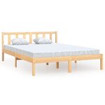 vidaXL Cadre de lit bois de pin massif 135x190 cm double