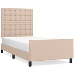 vidaXL Cadre de lit avec tête de lit Cappuccino 100x200 cm Similicuir