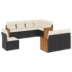 vidaXL Salon de jardin 8 Pièces avec coussins noir résine tressée