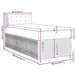 vidaXL Sommier à lattes de lit avec matelas Noir 90x200 cm Tissu