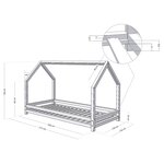 Lit cabane enfant FUNNY 120 x 200 blanc