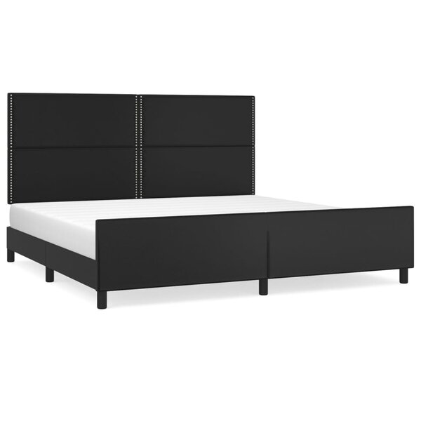 vidaXL Cadre de lit avec tête de lit Noir 200x200 cm Similicuir