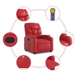 vidaXL Fauteuil inclinable de massage Rouge Similicuir