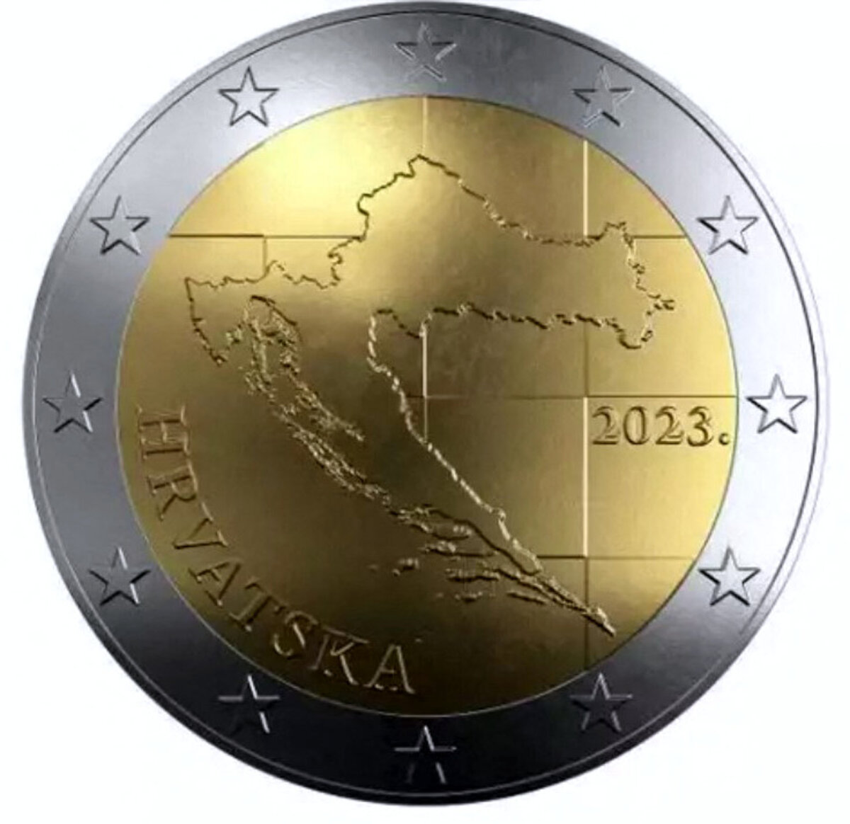 Monnaie 2 euros croatie 2023 unc la carte La Poste