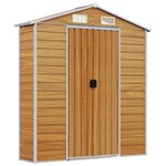 vidaXL Abri de jardin marron clair 191x980x198 cm acier galvanisé