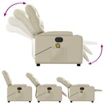 vidaXL Fauteuil de massage inclinable électrique crème similicuir
