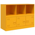 vidaXL Buffet jaune moutarde 99x39x73 cm acier