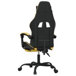 vidaXL Chaise de jeu avec repose-pied Noir et doré Similicuir
