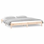 vidaXL Cadre de lit à LED 140x190 cm bois massif