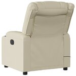 vidaXL Fauteuil inclinable de massage Crème Similicuir