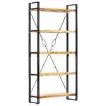 vidaXL Bibliothèque 5 niveaux 90x30x180 cm Bois solide de manguier