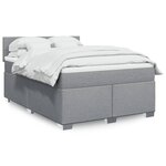vidaXL Sommier à lattes de lit avec matelas Gris clair 140x190cm Tissu