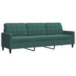 vidaXL Ensemble de canapés 3 Pièces avec coussins Vert foncé Velours