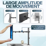 ACROPAQ Support Écran PC 13" à 32"- Bras Ecran Universel- Rotation 360°- Rehauseur ecran- Montage Rapide Épaisseur 10-88mm