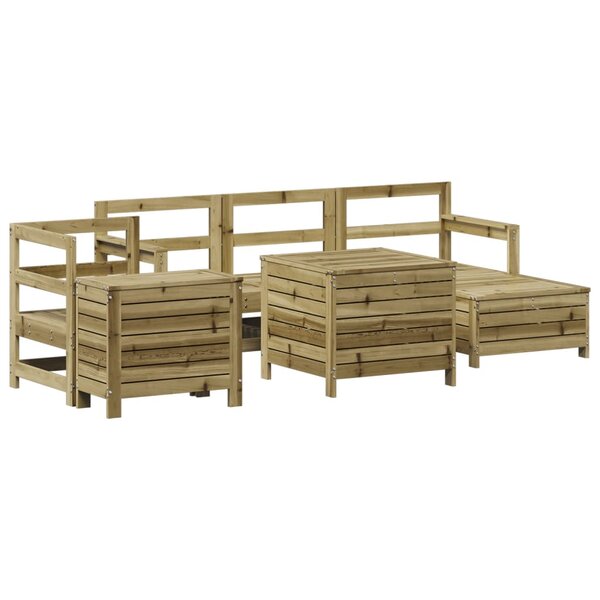vidaXL Salon de jardin 7 Pièces bois de pin imprégné