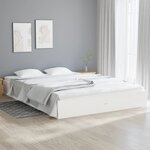 vidaXL Cadre de lit blanc bois massif 120x200 cm