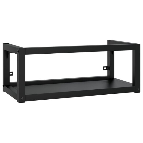 vidaXL Cadre de lavabo de salle de bain mural Noir 79x38x31 cm Fer