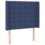vidaXL Sommier à lattes de lit matelas et LED Bleu 100x200 cm Tissu