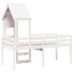 vidaXL Lit haut avec toit blanc 75x190 cm bois de pin massif