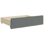 vidaXL Lit de jour avec gigogne et tiroirs gris foncé 100x200 cm tissu