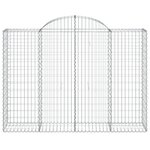 vidaXL Paniers à gabions arqués 25 Pièces 200x50x140/160 cm Fer galvanisé