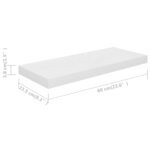 vidaXL Étagère murale flottante Blanc brillant 60x23 5x3 8 cm MDF