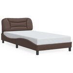 vidaXL Cadre de lit avec LED sans matelas marron 100x200 cm