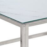 vidaXL Table basse argenté acier inoxydable et verre trempé