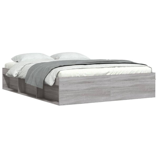 vidaXL Cadre de lit sonoma gris 140x200 cm