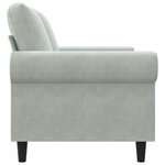 vidaXL Canapé à 2 places Gris clair 120 cm Velours